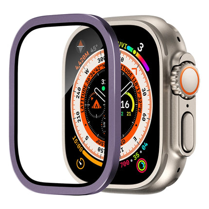 Apple Watch Ultra 3/2 tempered glass metal bumper case with shockproof cover for 49mm HD screen protection by OKEYWOW