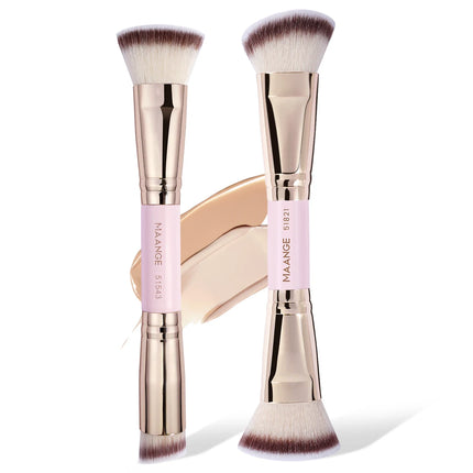 Velora Beauty 2pcs Foundation Brush Set Liquid Cream Powder Contour Blending Concealer Tool