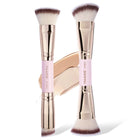 Velora Beauty 2pcs Foundation Brush Set Liquid Cream Powder Contour Blending Concealer Tool