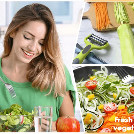 TriCut 3in1 Kitchen Peeler Knife Grater Shredder Multifunction Fruit Vegetable Tool