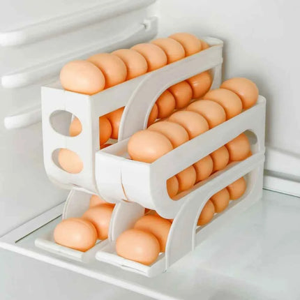 3/4 Tier Automatic Egg Roller Storage Rack Large Capacity Organizer
