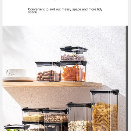 FreshLock Grain Storage Jar Set Sealed Plastic Moisture Proof Kitchen Organizer Box