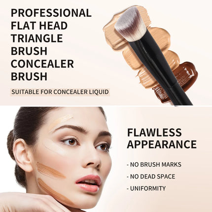 Velora Beauty 2pcs Flawless Makeup Brush Flat Angled Foundation Contour Concealer Tool