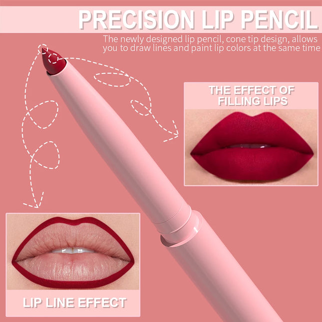 Velora Beauty 6pcs Lip Liner Set Waterproof Long Lasting Non Fade Smooth Color Makeup