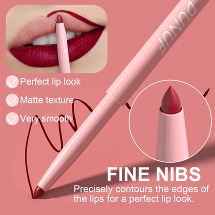 Velora Beauty 6pcs Lip Liner Set Waterproof Long Lasting Non Fade Smooth Color Makeup