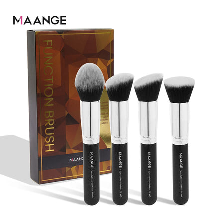 Velora Beauty 4pcs Makeup Brush Set with Case Foundation Concealer Powder Soft Dense Bristles