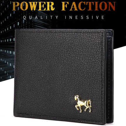 Men's horizontal multi-functional zipper wallet with credit card holder and coin pocket by OKEYWOW, compact and stylish for business use.
