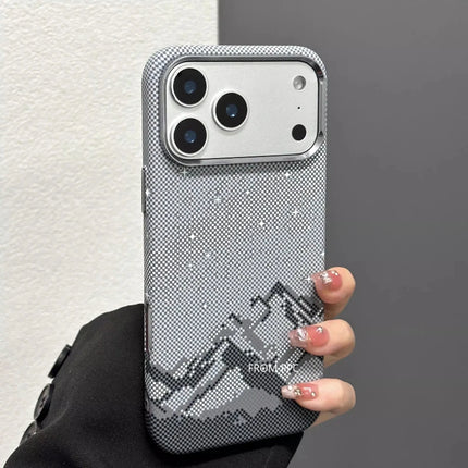 SnowPeak MagSafe Armor Case for iPhone 17 Pro Max Carbon Fiber Hard PC Metal Lens Camera Protection Cover