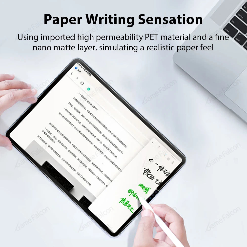 Paper-Like Film Screen Protector for iPad Pro 12.9, 12, 9, 11 (2022), Air (4, 5, 3), 10th, 9th, 8th, 7th Generation, Mini 6: Matte Finish for a Smooth Writing Experience