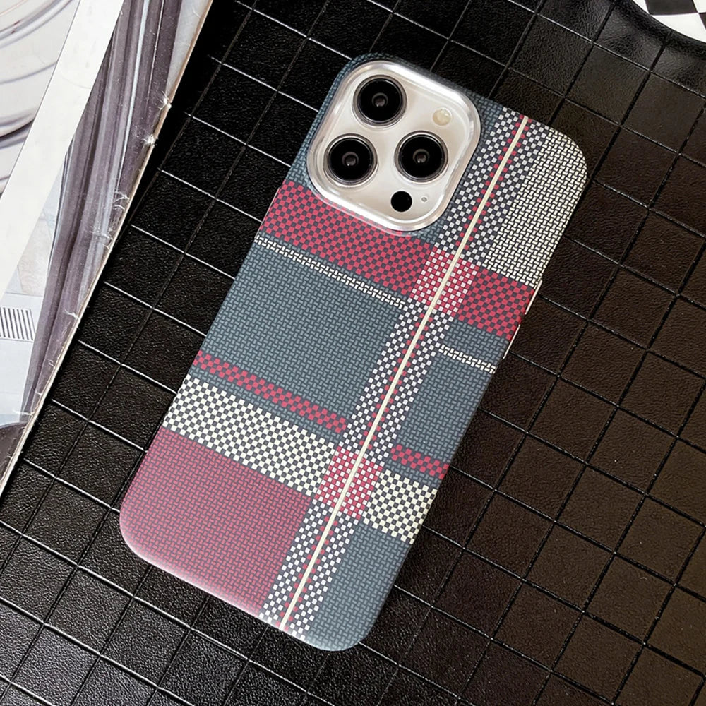 Colourful Kevlar Pattern For Magsafe Magnetic Phone Case For iPhone 17 16 15 11 12 13 14 Pro Max Luxury Wireless Charging Cover