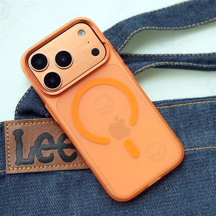 FrostLine Magnetic Armor Case for iPhone 17/16/15 Pro Max Metal Lens Slim PC Cover