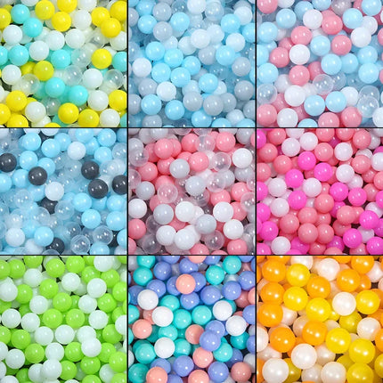 Colorful plastic ocean ball pit balls for kids by okeyWOW, eco-friendly swim pool play toys for babies and children.