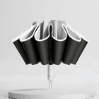 Windproof Reverse Folding Umbrella with UV Protection & Reflective Stripe