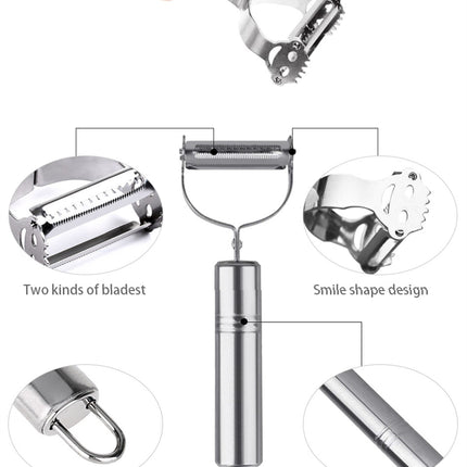 SteelSlice Julienne Peeler Stainless Steel Vegetable Grater Slicer Fruit Cutter Tool