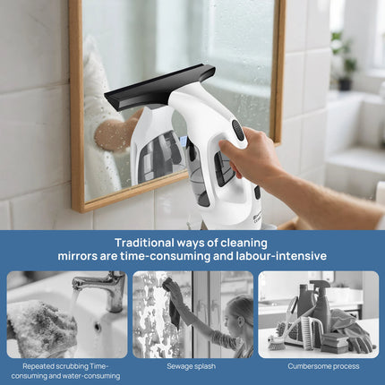 Cordless Window Vacuum Cleaner 2000Pa Streak-Free Glass Cleaner