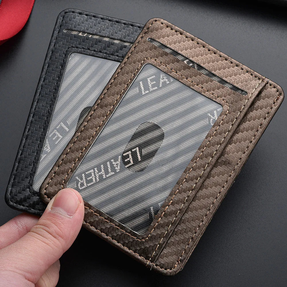 RFID Blocking Men's Slim Leather Wallet: Minimalist Front Pocket Credit Card Holder, Portable Design