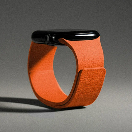 OKEYWOW Apple Watch magnetic silicone strap band for Series 11-8 SE Ultra 3/2, adjustable, in black with metal magnetic clasp.
