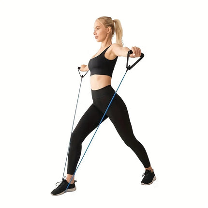FlexBand 4 Level Resistance Training Bands with Handles for Home Fitness Yoga Pilates