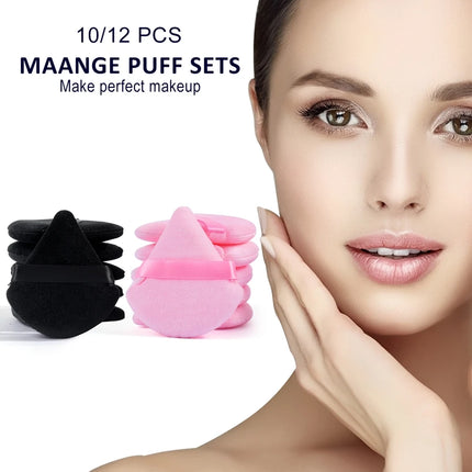 Velora Beauty Triangle Powder Puff Set 10/12pcs Wet Dry Makeup Foundation Soft Plush Puff