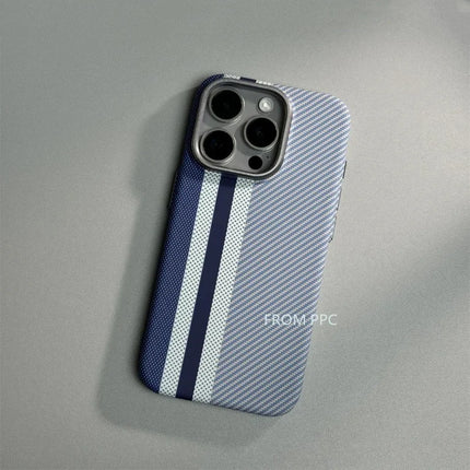 OKEYWOW iPhone 16/15/14 Pro Max Carbon Fiber MagSafe case with magnetic wireless charging compatibility and camera ring armor.