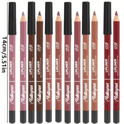 Velora Beauty 6pcs Velvet Matte Lip Liner Set Long Lasting Berry Brown Pink Shades