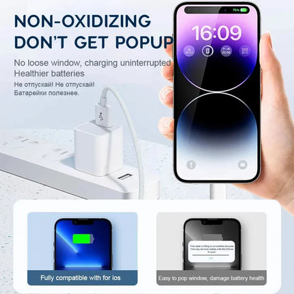 30W Fast Charging USB-C Cable for iPhone Quick Charge Data Cable