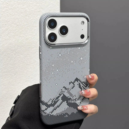 SnowPeak MagSafe Armor Case for iPhone 17 Pro Max Carbon Fiber Hard PC Metal Lens Camera Protection Cover