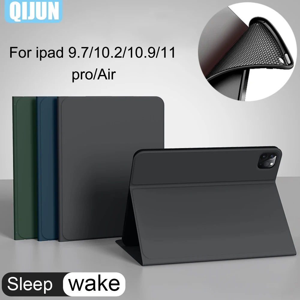 Smart Sleep-Wake Case for iPad 9.7 2018 (6th Generation), iPad 6: Skin-Friendly Fabric Protect Cover with Adjustable Stand, Compatible with Model A1893 A1954.