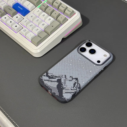 OKEYWOW iPhone 15 Pro Max magnetic snow mountain case with matte finish, hard PC material, MagSafe, and camera lens protection.