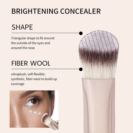 Velora Beauty 4pcs Makeup Brush Set Flat Top Foundation Angled Contour Dense Bristles