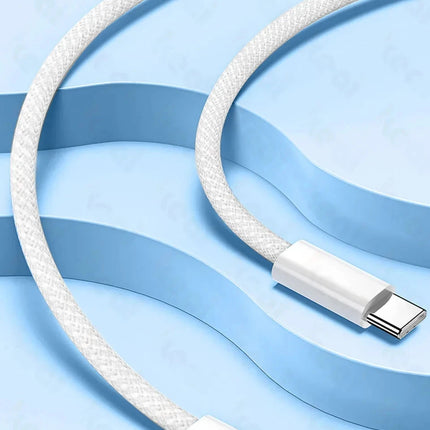 TurboBraided 60W USB C Cable for iPhone 17 16 15 Pro Max Air Plus Fast Charge Type C Data Cable