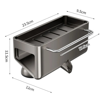 Stainless Steel Sink Storage Rack with Suction Cup Sponge Holder