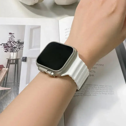 TideFlex Silicone Band for Apple Watch Ultra 2/Series 10/9/8/7/6/SE 49mm–40mm Sport Strap