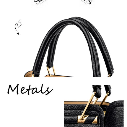 Women Leather Crossbody Bag 3-Layer Large Capacity Shoulder Tote Designer Messenger Bag