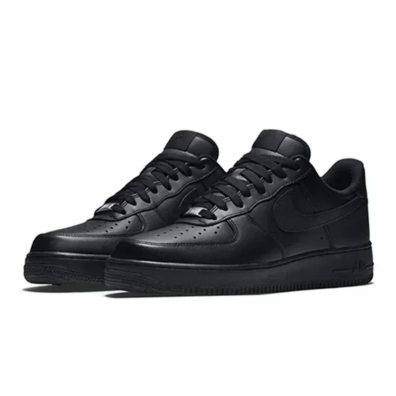 Nike Air Force 1 Low Skateboarding Shoes: Comfortable unisex sneakers available for both men and women. Classic white and black design for versatile style.