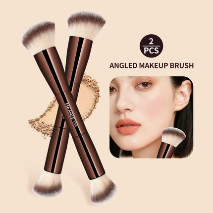 Velora Beauty Dual Head Makeup Brush Foundation Powder Concealer Blush Bronzer Soft Fiber Tool