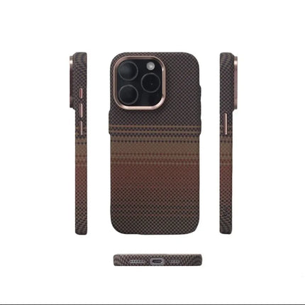 OKEYWOW MagSafe iPhone 16/15/14 Pro Max carbon relief matte hard case with camera lens protection, magnetic charging compatibility