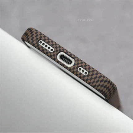 OKEYWOW MagSafe protective case for iPhone 14/15/16 Pro Max, carbon relief matte hard PC with camera lens protection.