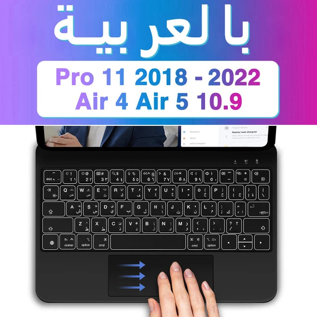 Backlight Magic Keyboard for iPad Pro 11 (2022) and 10th Generation, Keyboard Folio for Enhanced Typing Experience.