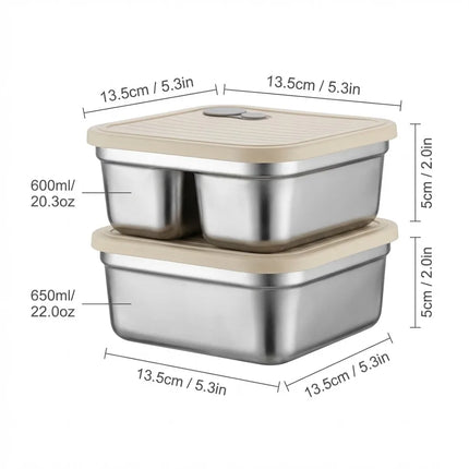 FreshSeal Stackable Stainless Steel Food Storage Container