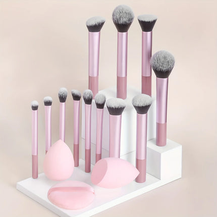 ClassicBlend 12-Piece Makeup Brush Set with Beauty Blenders & Powder Puff