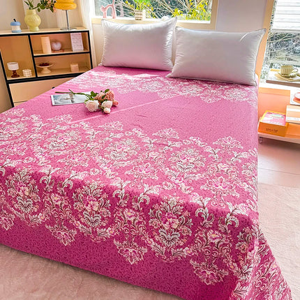 Soft breathable printed bed sheet from OKEYWOW, all-season bedding perfect for bedroom and guest room comfort.