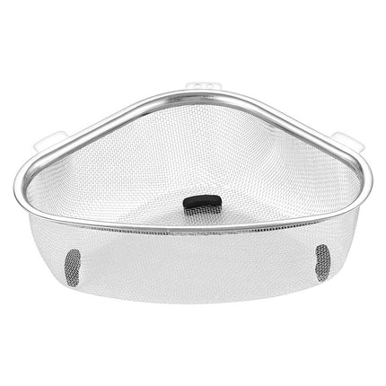 TriDrain Sink Basket Stainless Steel Corner Strainer Kitchen Storage Rack