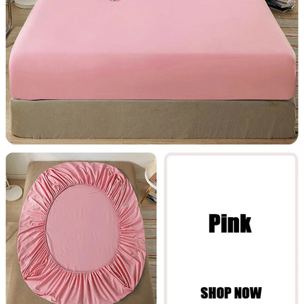 Cotton fitted sheet with elastic edges for single, double, queen, and king beds from OKEYWOW, non-slip mattress cover in various sizes