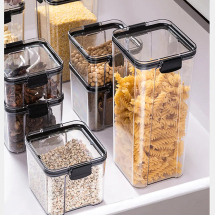 FreshLock Grain Storage Jar Set Sealed Plastic Moisture Proof Kitchen Organizer Box