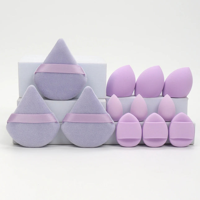Velvet Cloud 12 Piece Makeup Sponge Set Powder Puffs Mini Cushion Eggs Beauty Blenders