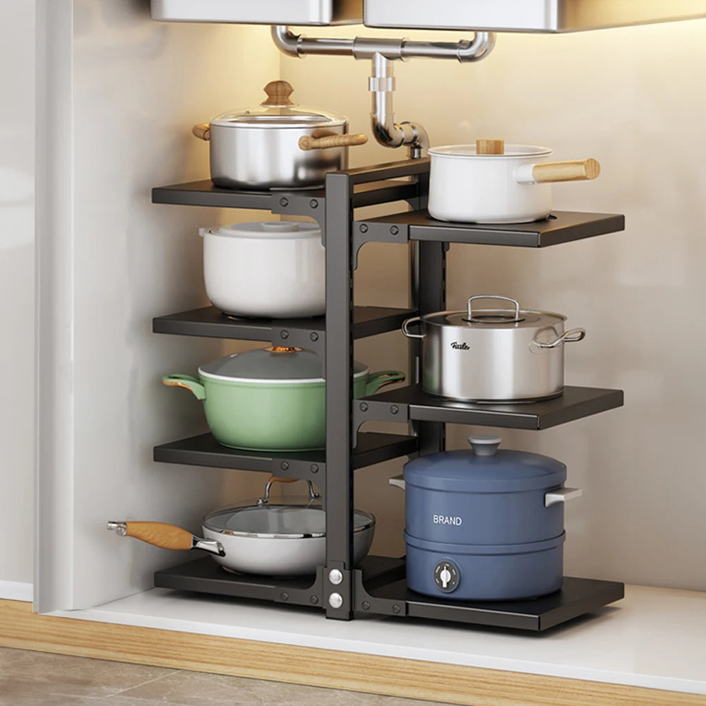 Lifeideas Multi Tier Adjustable Kitchen Pot Rack Organizer