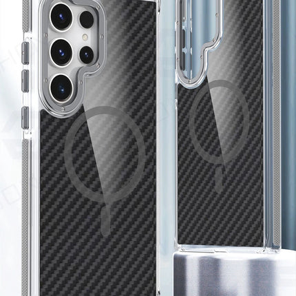 Carbon Fiber MagSafe Armor Case for Samsung Galaxy S26/S25/S24/S23 Ultra Plus A55/A53 Shockproof Cover