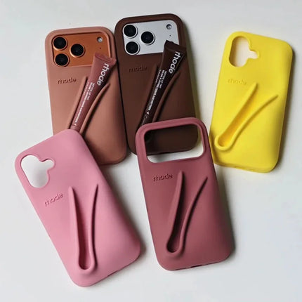 LipCase Silicone Phone Case with Lipstick Holder for iPhone