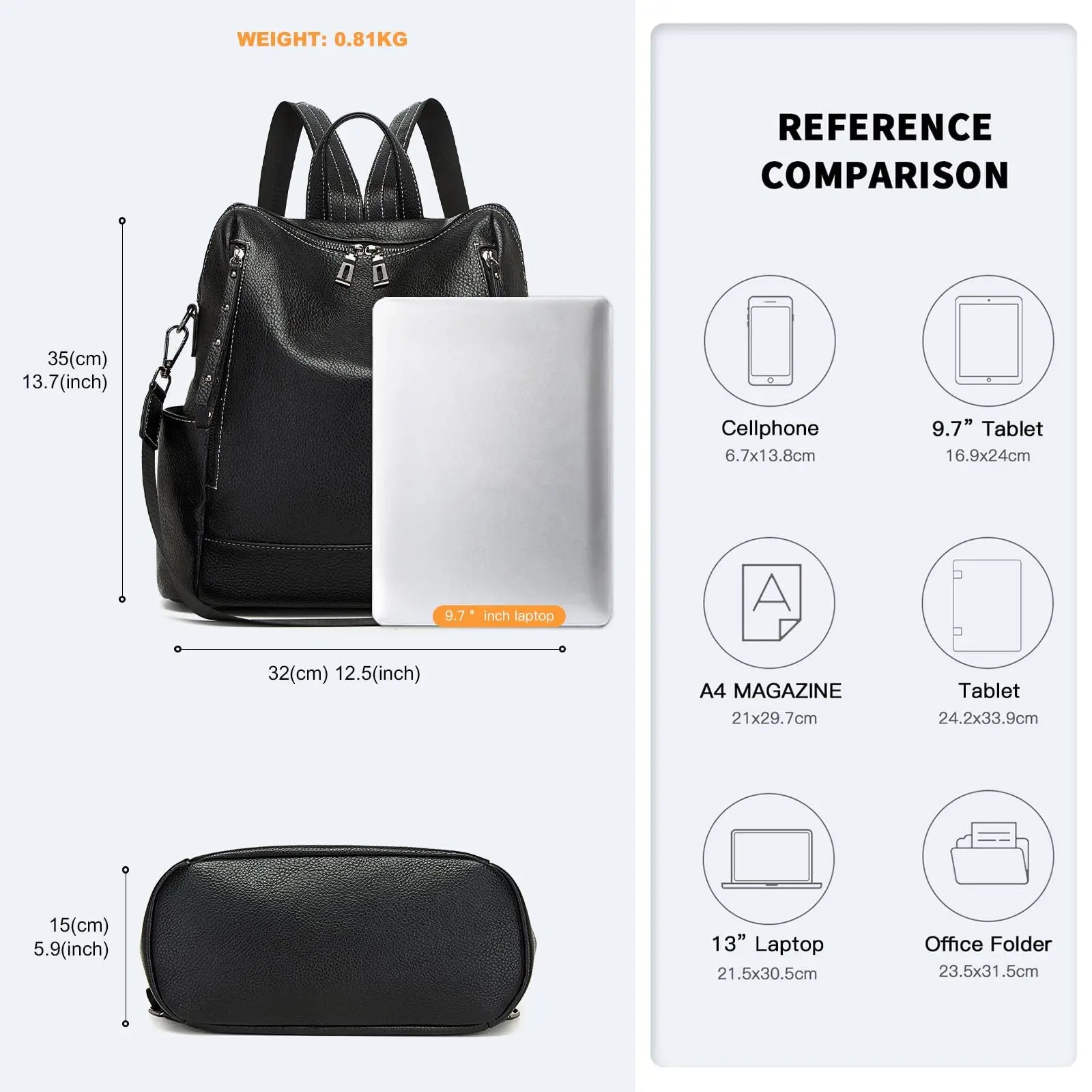 Miss Lulu Women's Anti-Theft PU Backpack, Large Capacity Convertible Shoulder Bag for School, Work, Travel & Daily Use, Multi-Po